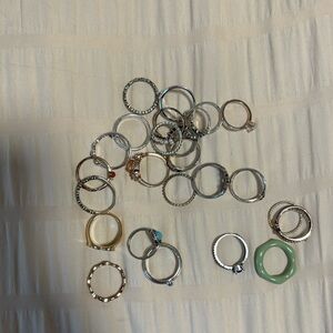 Huge variety pack of 27 rings - from all different shops